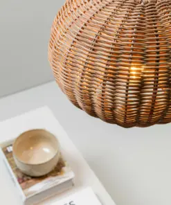 Faro Barcelona HAKA 250 Κρεμαστό Φωτιστικό E27 σε Μαύρο/Ραττάν 15W – 65134-73