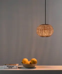 Faro Barcelona HAKA 250 Κρεμαστό Φωτιστικό E27 σε Μαύρο/Ραττάν 15W – 65134-73