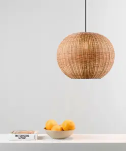 Faro Barcelona HAKA 300 Κρεμαστό Φωτιστικό E27 σε Μαύρο/Ραττάν 15W – 65134-74