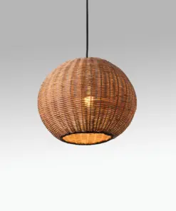 Faro Barcelona HAKA 300 Κρεμαστό Φωτιστικό E27 σε Μαύρο/Ραττάν 15W – 65134-74