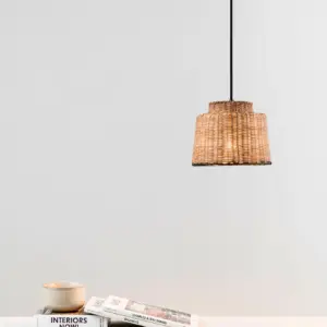 Faro Barcelona SAIPAN Κρεμαστό Φωτιστικό E27 σε Μαύρο/Ραττάν – 65134-76
