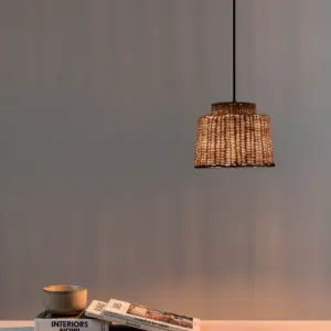 Faro Barcelona SAIPAN Κρεμαστό Φωτιστικό E27 σε Μαύρο/Ραττάν – 65134-76