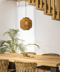 Faro Barcelona TUPAI Κρεμαστό Φωτιστικό E27 σε Μαύρο/Ραττάν – 65134-77