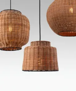 Faro Barcelona TUPAI Κρεμαστό Φωτιστικό E27 σε Μαύρο/Ραττάν – 65134-77