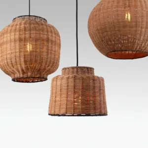 Faro Barcelona TUPAI Κρεμαστό Φωτιστικό E27 σε Μαύρο/Ραττάν  – 65134-77