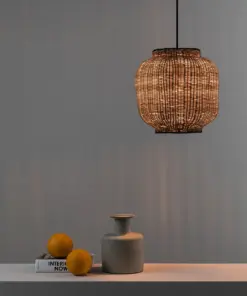 Faro Barcelona TUPAI Κρεμαστό Φωτιστικό E27 σε Μαύρο/Ραττάν – 65134-77