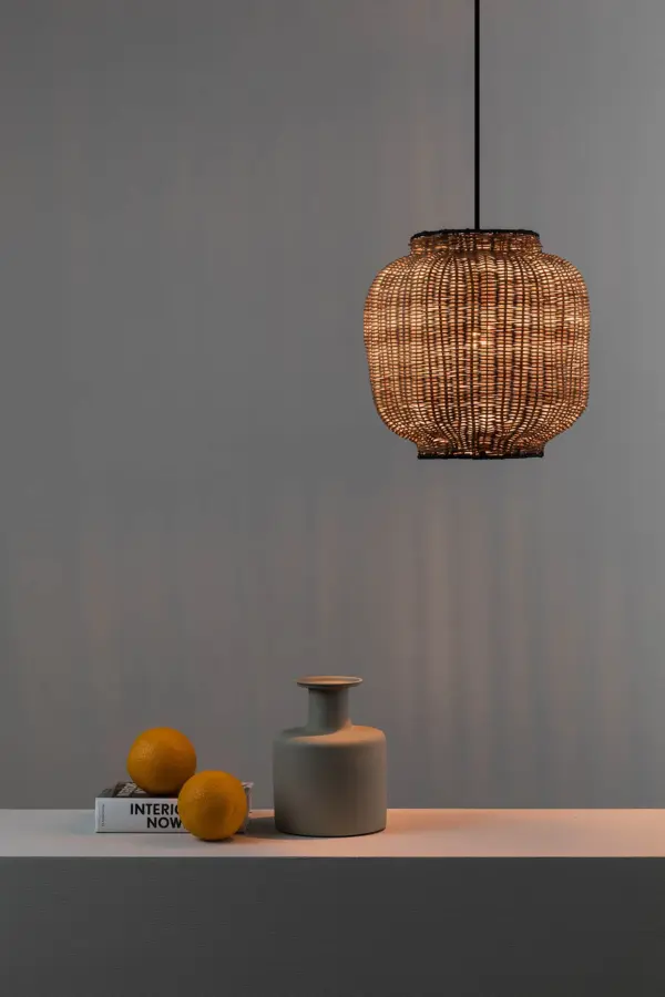 Faro Barcelona TUPAI Κρεμαστό Φωτιστικό E27 σε Μαύρο/Ραττάν  – 65134-77