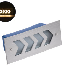 GloboStar® WALLLIGHT-ARINA 90670 Χωνευτό Φωτιστικό Τοίχου LED 6W 660lm 120° DC 24V Αδιάβροχο IP67 Μ17 x Π7 x Υ5.5cm Θερμό Λευκό 3000K – Ανοξείδωτο Ατσάλι – 3 Years Warranty