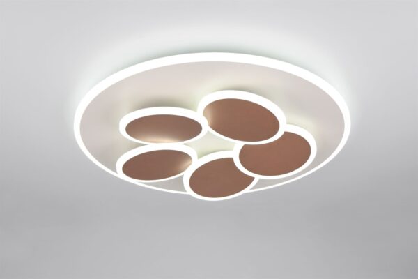 Φωτιστικό Οροφής Γκρι & Χρυσό MANDALA LED 35W 4200lm CCT Dimmable με Τηλεχειριστήριο Trio Lighting – 653210676