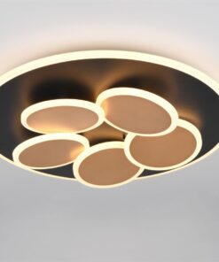Φωτιστικό Οροφής Μαύρο-Χρυσό MANDALA LED 35W 4200lm CCT Dimmable με Τηλεχειριστήριο Trio Lighting – 653210680