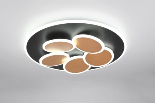 Φωτιστικό Οροφής Μαύρο-Χρυσό MANDALA LED 35W 4200lm CCT Dimmable με Τηλεχειριστήριο Trio Lighting – 653210680