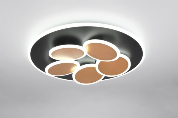 Φωτιστικό Οροφής Μαύρο-Χρυσό MANDALA LED 35W 4200lm CCT Dimmable με Τηλεχειριστήριο Trio Lighting – 653210680