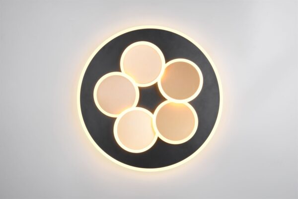 Φωτιστικό Οροφής Μαύρο-Χρυσό MANDALA LED 35W 4200lm CCT Dimmable με Τηλεχειριστήριο Trio Lighting – 653210680