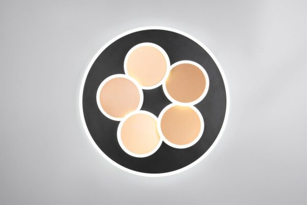 Φωτιστικό Οροφής Μαύρο-Χρυσό MANDALA LED 35W 4200lm CCT Dimmable με Τηλεχειριστήριο Trio Lighting – 653210680