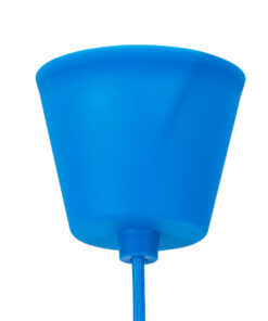 GloboStar® CABLITO 61558 Μοντέρνο Κρεμαστό Φωτιστικό Οροφής Μονόφωτο 1 x E27 Μπλε Σιλικόνης Ανάρτηση με Υφασμάτινο Καλώδιο Φ4 x Υ110cm