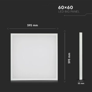 LED Πάνελ Τετράγωνο 2 σε 1 Επιφανειακό-Χωνευτό 60x60cm 25W V-TAC 110° 4000lm Φυσικό 4000K – 6601