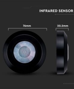 Αισθητήρας κίνησης οροφής μαύρο σώμα MAX 200W V-TAC – 6607