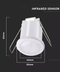 Αισθητήρας κίνησης χωνευτός οροφής λευκό σώμα MAX 400W V-TAC – 6608