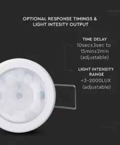 Αισθητήρας κίνησης χωνευτός οροφής λευκό σώμα MAX 400W V-TAC – 6608