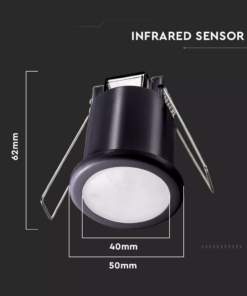 Αισθητήρας κίνησης χωνευτός οροφής μαύρο σώμα MAX 400W V-TAC – 6609