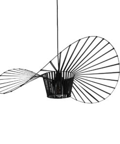 GloboStar® LUMINOVA 61466 Μοντέρνο Κρεμαστό Φωτιστικό Πλέγμα Μονόφωτο 1 x E27 IP20 Μαύρο Σχοινί με Μαύρο Σύρμα – Μ80 x Π80 x Υ30cm