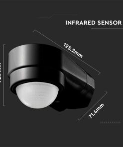 Αισθητήρας κίνησης γωνιακός τοίχου μαύρο σώμα MAX 600W V-TAC – 6612