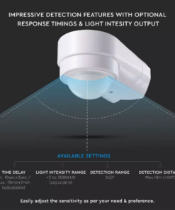 Αισθητήρας κίνησης γωνιακός τοίχου λευκό σώμα MAX 600W V-TAC – 6613