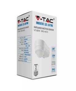 Αισθητήρας κίνησης γωνιακός τοίχου λευκό σώμα MAX 600W V-TAC – 6613