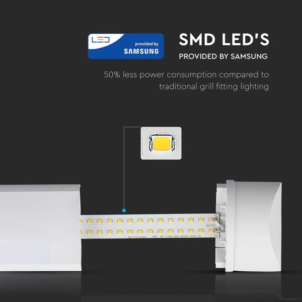 LED Πρισματικό Γραμμικό Φωτιστικό 60cm 20W V-TAC PRO Samsung Chip 2400lm 120° Φυσικό 4000K – 20348