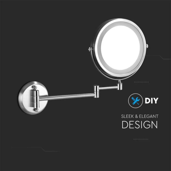 LED Επιτοίχιος Καθρέφτης 3W Μπαταρίας με Βραχίονα Περιστρεφόμενος 6400K – 6628