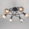 Πολύφωτο Οροφής Μαύρο Ματ & Γυαλί TARIFA 6xE27 Trio Lighting – 662800632