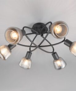 Πολύφωτο Οροφής Μαύρο Ματ & Γυαλί TARIFA 6xE27 Trio Lighting – 662800632