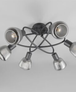 Πολύφωτο Οροφής Μαύρο Ματ & Γυαλί TARIFA 6xE27 Trio Lighting – 662800632