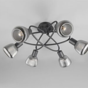 Πολύφωτο Οροφής Μαύρο Ματ & Γυαλί TARIFA 6xE27 Trio Lighting – 662800632
