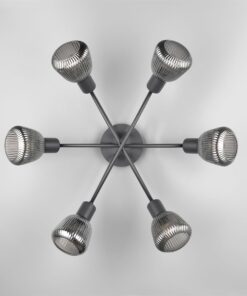 Πολύφωτο Οροφής Μαύρο Ματ & Γυαλί TARIFA 6xE27 Trio Lighting – 662800632