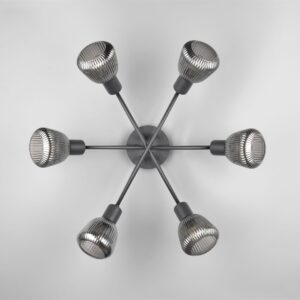 Πολύφωτο Οροφής Μαύρο Ματ & Γυαλί TARIFA 6xE27 Trio Lighting – 662800632