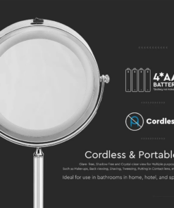 LED Επιτραπέζιος Καθρέφτης 3W Μπαταρίας Περιστρεφόμενος 6400K – 6629