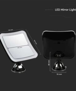 Φωτιστικό LED 3.2W με καθρέφτη, μπαταρίας 6400K με βεντούζα V-TAC – 6630