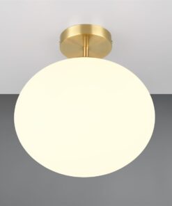 Φωτιστικό Οροφής Ματ Ορείχαλκος & Οπάλ Γυαλί FOMENTO 1xE27 Φ33 Trio Lighting – 663100108