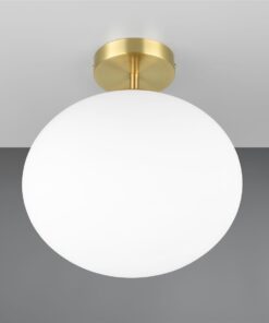 Φωτιστικό Οροφής Ματ Ορείχαλκος & Οπάλ Γυαλί FOMENTO 1xE27 Φ33 Trio Lighting – 663100108