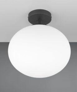 Φωτιστικό Οροφής Μαύρο Ματ & Οπάλ Γυαλί FOMENTO 1xE27 Φ33 Trio Lighting – 663100132