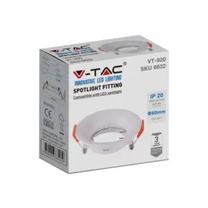 Χωνευτό φωτιστικό Spot GU10 στρογγυλό λευκό V-TAC – 6632
