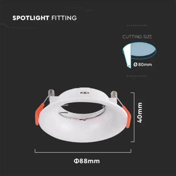 Χωνευτό φωτιστικό Spot GU10 στρογγυλό λευκό V-TAC – 6632