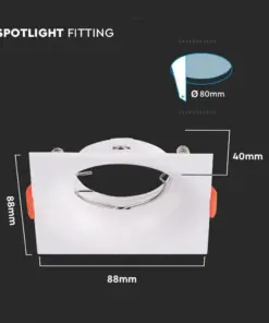 Χωνευτό φωτιστικό Spot GU10 τετράγωνο λευκό V-TAC – 6634