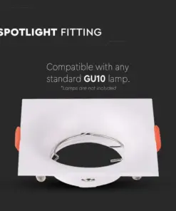 Χωνευτό φωτιστικό Spot GU10 τετράγωνο λευκό V-TAC – 6634