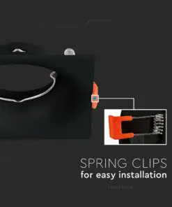 Χωνευτό φωτιστικό Spot GU10 τετράγωνο μαύρο V-TAC – 6635