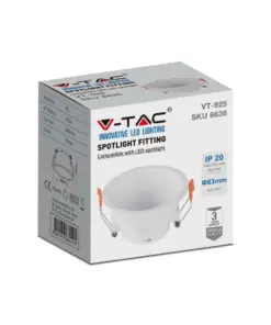 Χωνευτό φωτιστικό Spot GU10 στρογγυλό βαθύ λευκό V-TAC – 6636