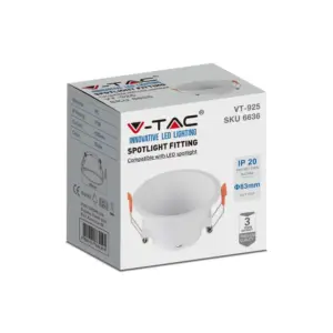 Χωνευτό φωτιστικό Spot GU10 στρογγυλό βαθύ λευκό V-TAC – 6636