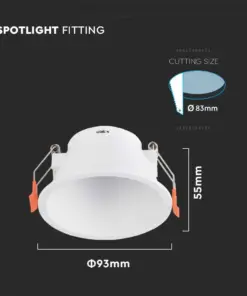 Χωνευτό φωτιστικό Spot GU10 στρογγυλό βαθύ λευκό V-TAC – 6636