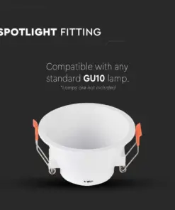 Χωνευτό φωτιστικό Spot GU10 στρογγυλό βαθύ λευκό V-TAC – 6636